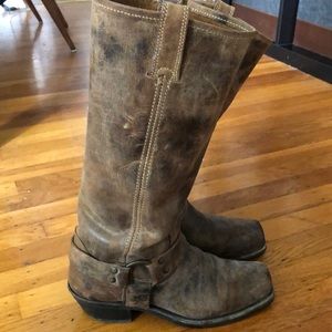 Frye 15R leather harness knee boots
